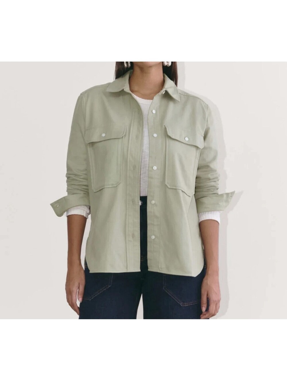 NWT Everlane Women's Seamoss/Flannel Button Down Shirt Size Medium